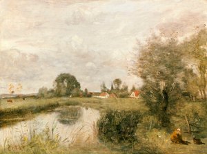 Ansicht von Arleux von den Sümpfen von Palluel, 1873 von Jean Baptiste Camille Corot