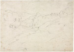 Ansicht von Marino recto, 1827 von Jean Baptiste Camille Corot