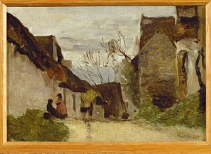Dorfstraße in der Normandie von Jean Baptiste Camille Corot