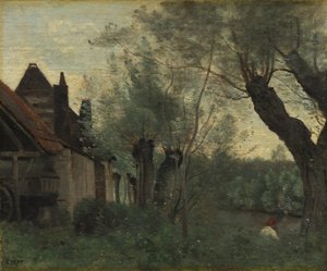 Weiden und Bauernhaus in Sainte-Catherine-lès-Arras von Jean Baptiste Camille Corot