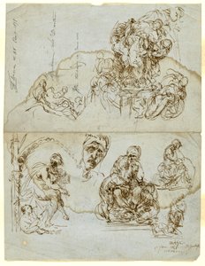 Unvollendeter Brief mit Studien für die Ugolino-Gruppe