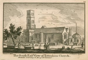 Die Südostansicht der Tottenham Kirche, London