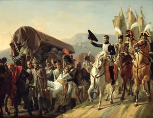 Napoleon (1769-1821) zollt dem Mut der Verwundeten Tribut, 1806