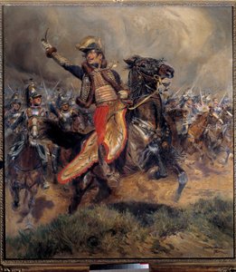 Napoleonische Kriege: Der letzte Posten von General Antoine Charles Graf von Lasalle, gefallen bei Wagram am 6. Juli von Jean Baptiste Edouard Detaille