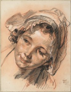 Kopf eines lächelnden Mädchens von Jean Baptiste Greuze