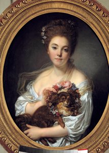 Porträt von Madame De Porcin. Gemälde von Jean Baptiste Greuze (1725-1805). Um 1770. Angers, Museum der Schönen Künste von Jean Baptiste Greuze