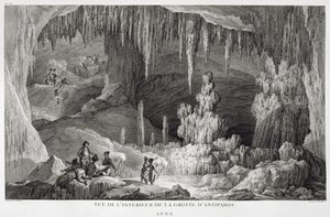Ansicht des Inneren der Grotte von Antiparos, graviert von Jean Baptiste Tillard (1740-1813)