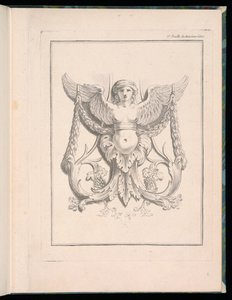 Design für eine Sphinx, pl. 2, Deuxieme Cahiers des arabesques dessinés par J. B. Huet... [Buch 2, Portfolios von Arabesken entworfen von J.B. Huet]