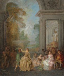 Tänzer in einem Pavillon, 1720er Jahre von Jean Baptiste Joseph Pater