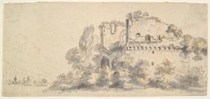 Italienische Landschaft mit Ruinen