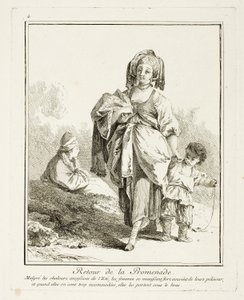 Rückkehrgang, Platte vier aus Suite de Divers Habillements de Peuples du Nord von Jean Baptiste Le Prince