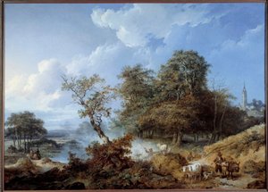 Belebte Landschaft von Jean Baptiste Leprince