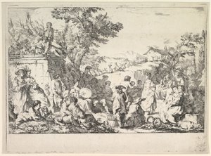 Dorffest Fête de village dans la campagne romaine, ca. 1735-40