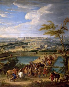 Ansicht der Stadt und des Palastes von Versailles, gesehen vom Montbauron-Hügel