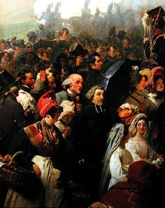 König Louis-Philippe (1773-1850) besucht das alte Schlachtfeld von Valmy, 8. Juni 1831 (Detail) von Jean Baptiste Mauzaisse