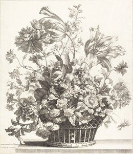 Ein Korb mit Frühlingsblumen von Jean Baptiste Monnoyer