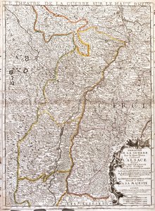 Karte des Elsass (Frankreich)