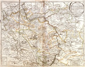 Karte von Rheinland-Pfalz und einem Teil von Bayern (Deutschland)