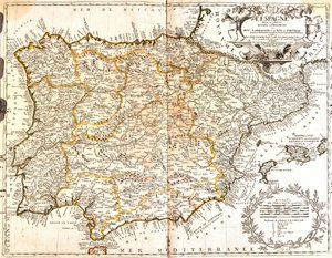 Karte von Spanien und Portugal