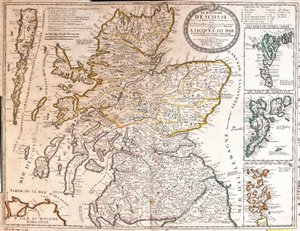Karte des Königreichs Schottland unter der Herrschaft von James II von Jean Baptiste Nolin