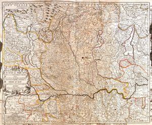 Karte des Gebiets von Mailand (Italien) (Gravur)