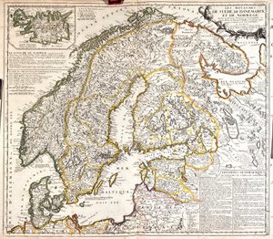 Karte der Königreiche Norwegen, Schweden und Dänemark
