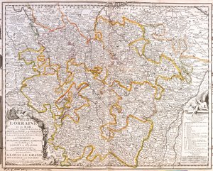Karte der Provinz Lothringen (Frankreich)