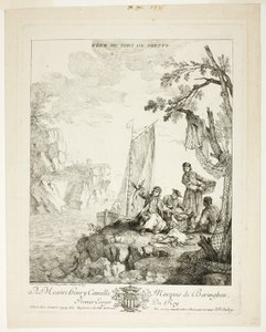Ansicht des Hafens von Dieppe von Jean Baptiste Oudry