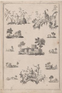 Chinoiserie-Ornamente, ca. 1770 von Jean Baptiste Pillement