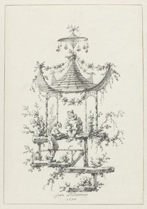 Ornamentale Komposition im Chinoiserie-Stil