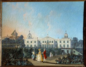 Ansicht der Gärten von Benfica in Lissabon. Gemälde von Jean Pillement (1728-1808)