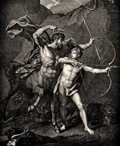 Die Erziehung des Achilles durch Chiron, um 1798 von Jean Baptiste Regnault