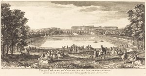 Ansicht des Schlosses von Versailles von der Orangerie-Seite
