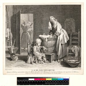 La Blanchisseuse, graviert von Charles Nicolas Cochin I