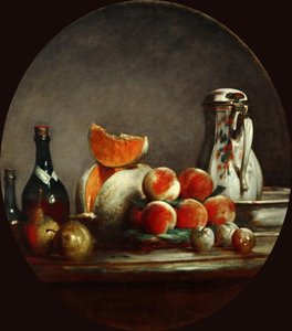 Melonen, Birnen, Pfirsiche und Pflaumen, oder Die geschnittene Melone, 1760