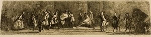 Das Schild des Chirurgen-Barbiers, graviert von Jules de Goncourt