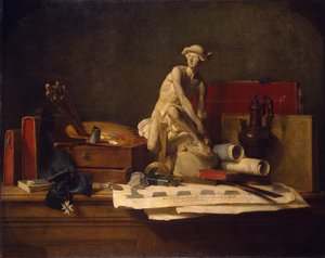 Stillleben mit Attributen der Künste von Jean Baptiste Simeon Chardin