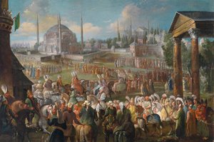 Prozession des Sultans in Istanbul von Jean Baptiste Vanmour