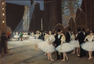 Hinter den Flügeln des Opernhauses von Jean Beraud