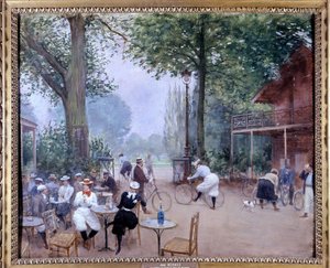 Chalet des Zyklus im Bois de Boulogne, um 1900 - Aquarell von Jean Beraud (+ 1935). Seals Museum von Jean Beraud