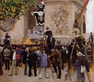 Das Begräbnis von Victor Hugo (1802-85) am Arc de Triomphe, 1885