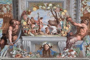 Eines der einundvierzig Paneele mit Szenen, die die Ereignisse des Bacchus erzählen