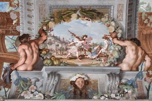 Eines der einundvierzig Paneele mit Szenen, die die Ereignisse des Bacchus erzählen