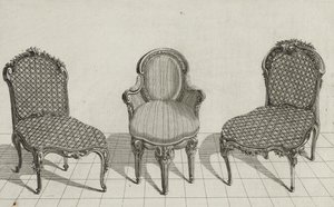 Chaise de Canne, Fauteuil en Cabriolet, Chaise de Canne, veröffentlicht Mitte der 1770er Jahre von Jean Charles (after) Delafosse