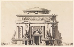 Aufriss eines Mausoleums für einen Soldaten (Tempel des Mars) von Jean Charles Delafosse