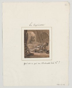 Entwurf für einen bemalten Porzellanteller, Le Capricorne (Steinbock) aus dem Service le Zodiac Travesti (Der burleske Tierkreis) von Jean Charles Develly
