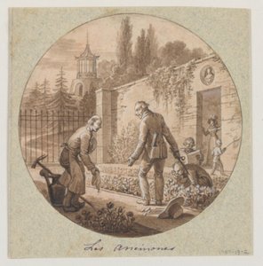 Design für einen bemalten Porzellanteller, Les Anémones für den Service de la Culture des Fleurs von Jean Charles Develly