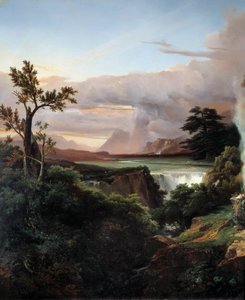 Landschaft mit Wasserfall