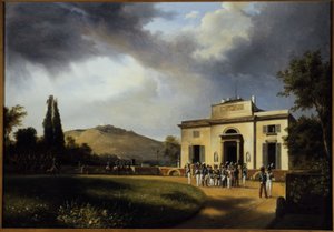 Der Pavillon de Bagatelle, heutiger Bois de Boulogne von Jean Charles Joseph Rémond