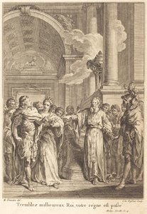 Zittert, unglücklicher König, eure Herrschaft ist vorbei von Jean Charles Levasseur after Hubert François Gravelot